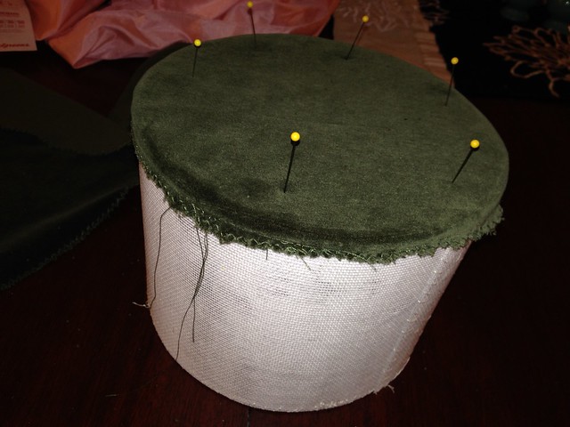 Sew top piece to crown