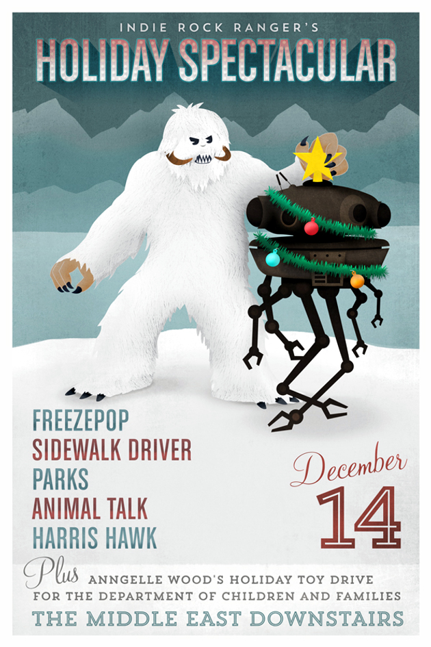 Indie Rock Ranger Holiday Spectacular: Freezepop, Sidewalk Driver, Parks, Animal Talk, Harris Hawk | 14 Dec. | Middle East