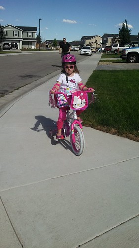 Bike riding girl.