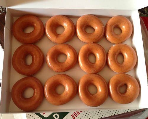 SFF's box of Original Glazed Krispy Kreme doughnuts