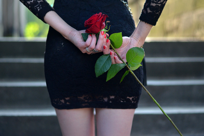 Lace dress and red rose blog 3