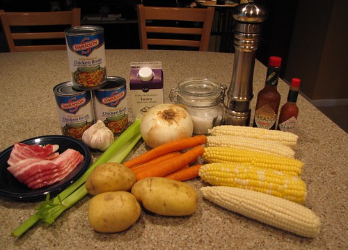 Corn & Bacon Chowder Ingredients
