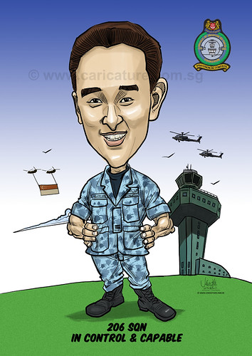Kelvin Ang caricature for Singapore Air Force (watermarked)