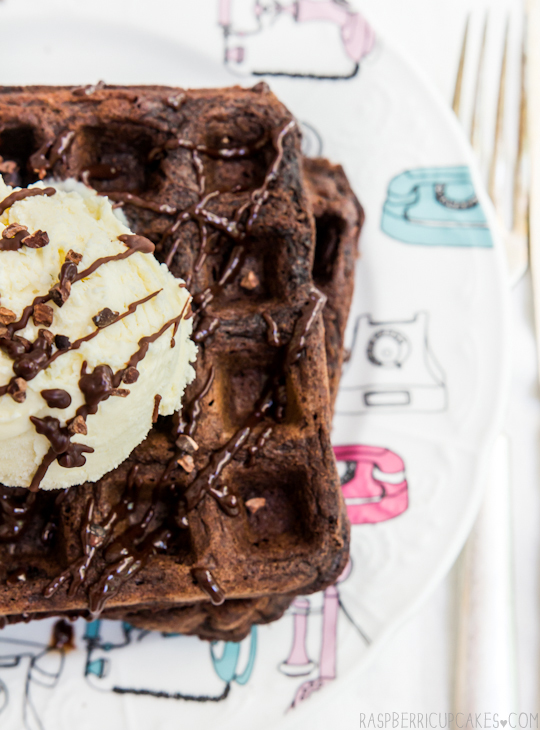 Chocolate Buttermilk Waffles with Fresh Mint Ice Cream