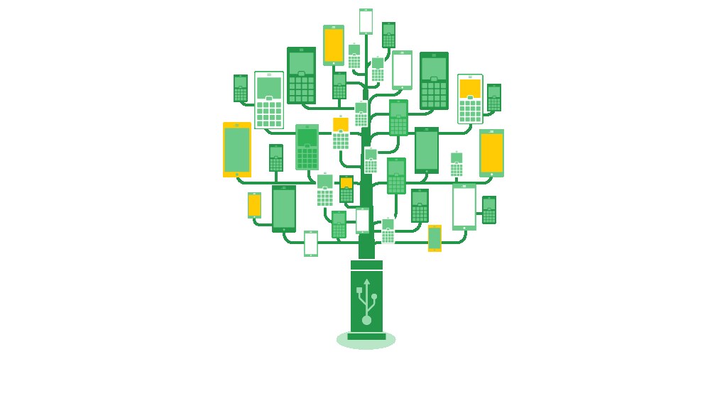 info graphic cellphone tree design