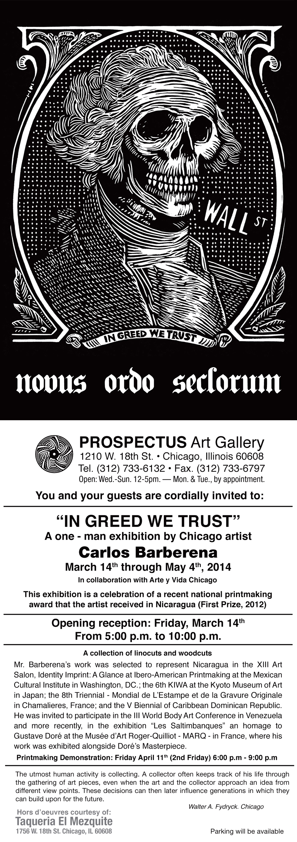 In greed we trust at prospectus gallery