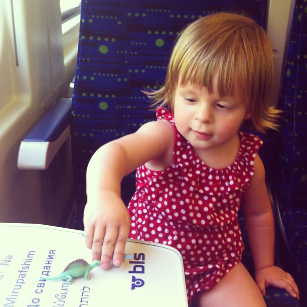 a girl's gotta have her dinos on the train (3 août).