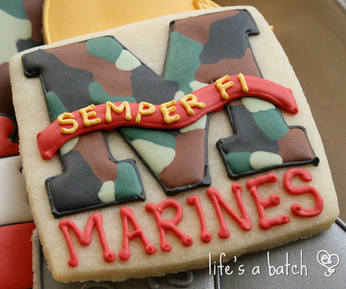 Marines logo cookie.