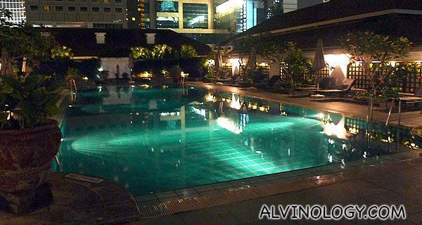 Raffles Hotel rooftop swimming pool 