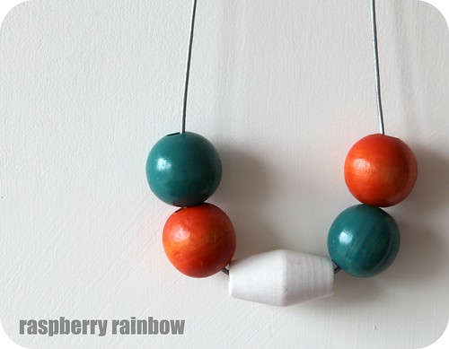 Raspberry Rainbow beaded necklace 1