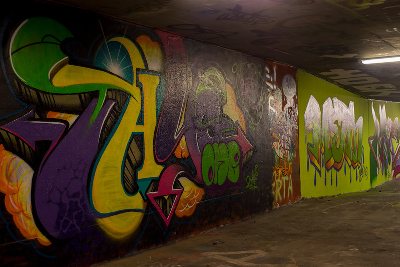 Graffiti in Subway - Wienerstr., Linz - Alpha 7 with MC Rokkor 35mm/1.8