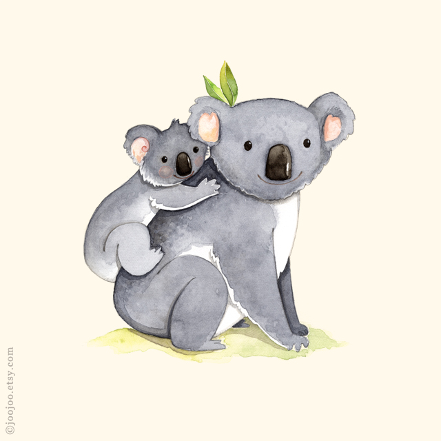 Koala watercolor painting