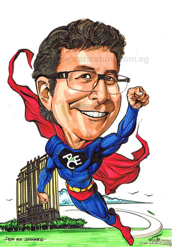 Superman caricature for Ace Singapore boss