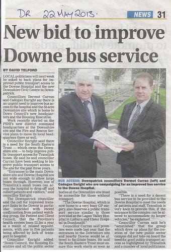 22th May Bid to improve  bus service to the Down Complex
