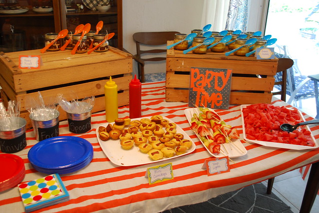 Food at the car-themed party