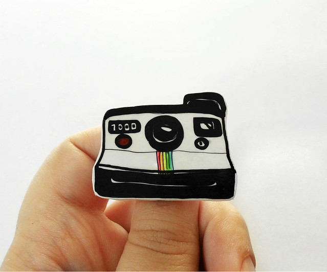 Polaroid plastic brooch 04