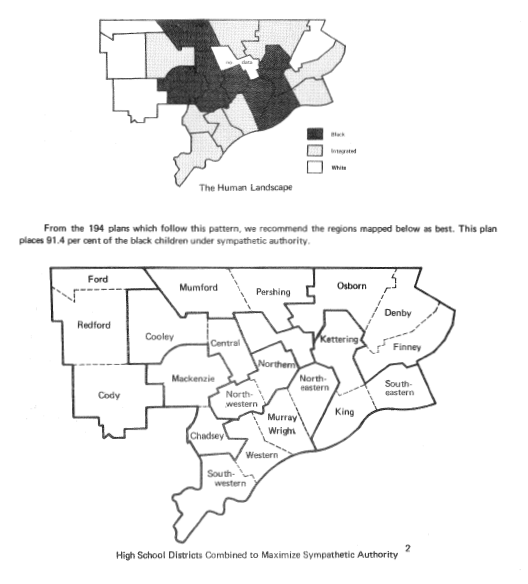 Detroit Recommended Redistricting to place black children under "sympathetic authority"