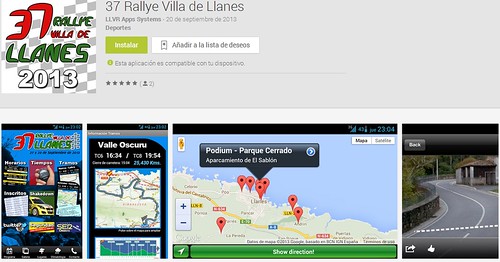 Aplicación móvil Rallye Villa de Llanes 2013