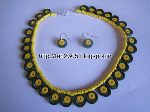 Handmade Jewelry - Paper Quilling Necklace and Earrings (1) by fah2305
