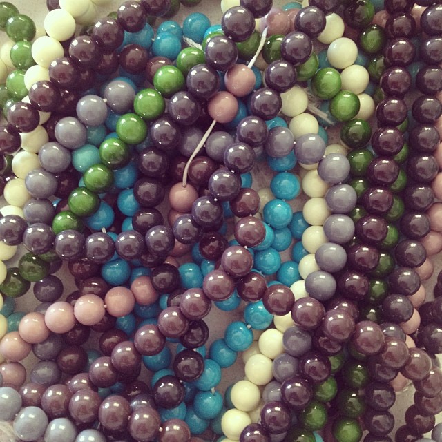 More goodies for an upcoming collection! I love the feel and the sound of glass beads, don't you? #glassbeads #colourlove #artistspalettecollection
