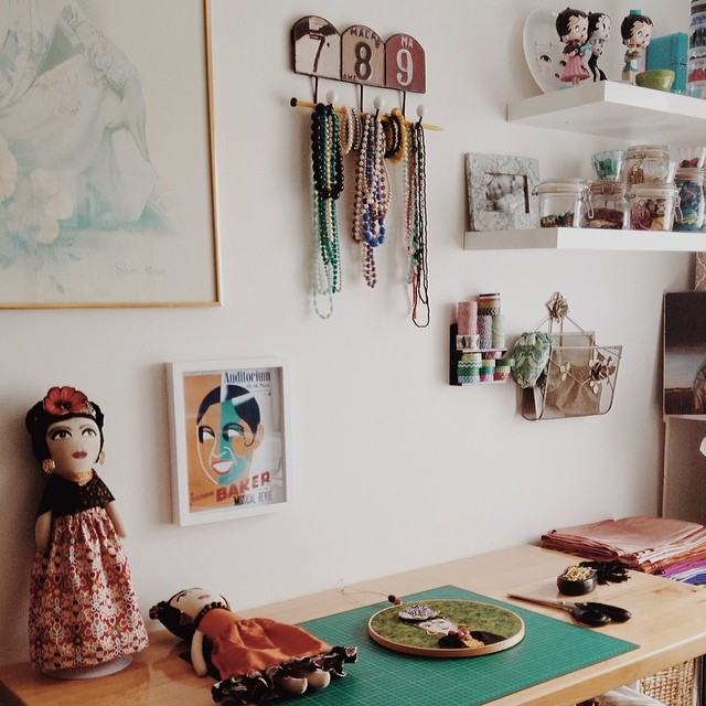 Feeling so inspired by Jennie's beautiful, organised creative space, after catching up with my 'creative brains trust' at her gorgeous house today! @alittlevintagedoll @paravent @yardagedesign I'm part way through overhauling my studio and I can't wait to