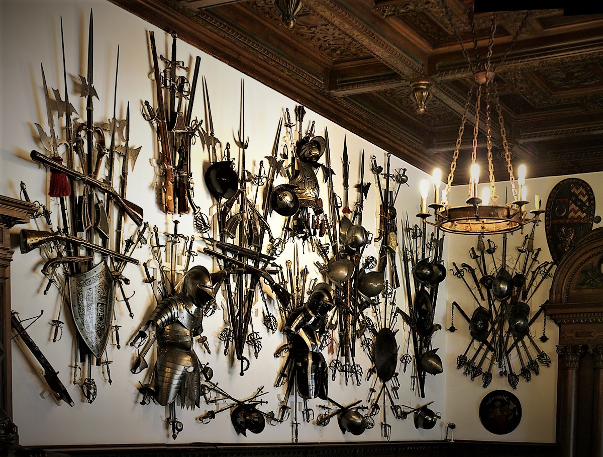 Peleş Castle armory with over 400 pieces in the collection. Antoine Fleury-Gobert
