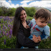 Mother and anjoying Los Alerces park, Patagonia