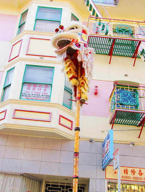 Chinese Lion Dance on Stilts