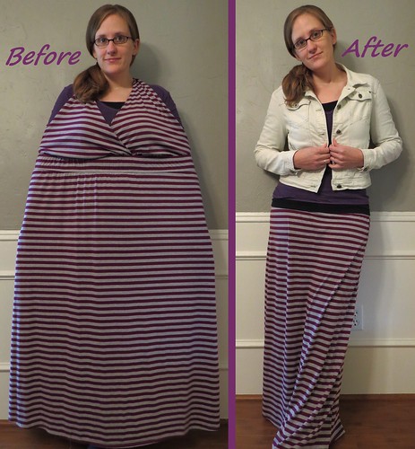 Striped Maxi Skirt - Before & After