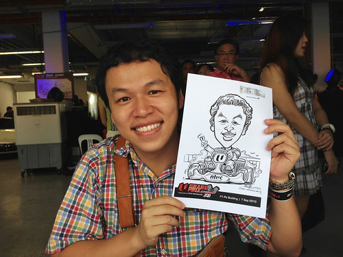 caricature live sketching for NTUC U Grand Prix Experience 2013 - 5