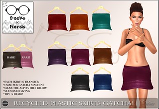 SYSY's GATCHA recycled plastic skirts