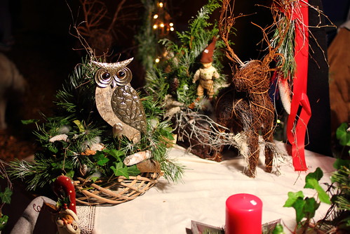Christmas decorations with owls and deer