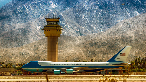 Air Force One Lands At Palm Springs International Airport by hbmike2000