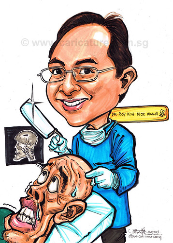 Dr Roy Koh neurosurgeon caricature for AHPL