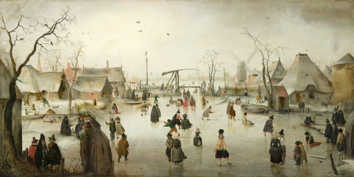 001-Patinaje en un pueblo, Hendrick Avercamp, ca 1610-Rijkmuseum