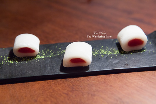 Course 16 - Fresh mochi filled with strawberry jelly