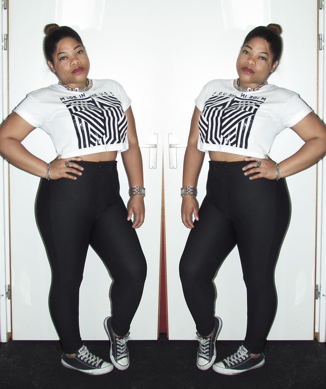 new look, outfit of the day, ootd, wiww, wiwt, high bun, dark lips, how to style crop top, high wasted, how to, style, streetstyle, converse, american apparel, aa, urban, fashion, blogger