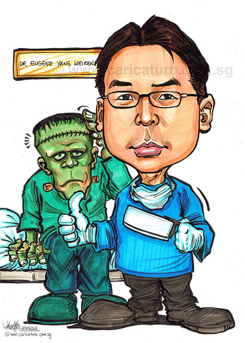 Dr Eugene Yang neurosurgeon caricature for AHPL