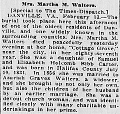 Martha M Walters Richmond Dispatch 14 FEB 1918 p1