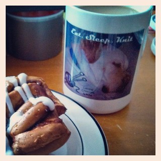 What I'd like to do on this #snow day #eatsleepknit #coffee #dogstagram #breakfast #knitstagram