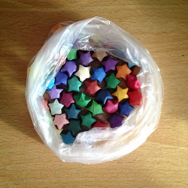The ones I thought may go with my pastel coloured stars #origamiluckystars #luckystars #stars