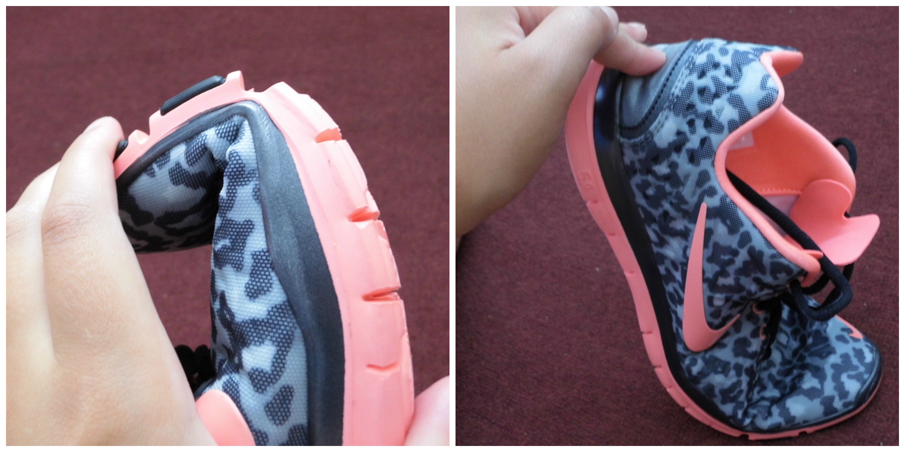 Nike Free Pink & Grey Animal Print Bend Flexible
