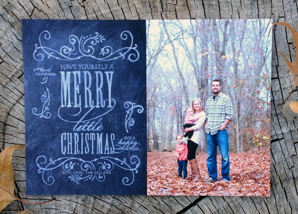 have yourself a merry little christmas - chalk style photo card
