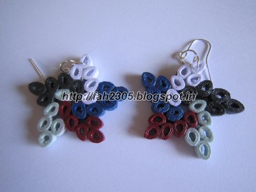 Handmade Jewelry - Paper Quilling Star Earrings (3) by fah2305