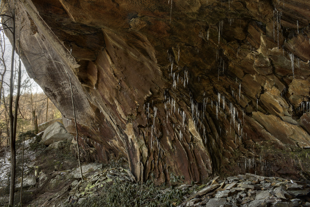 Icicles in rock shelter, Big South Fork NRRA, Scott Co, TN