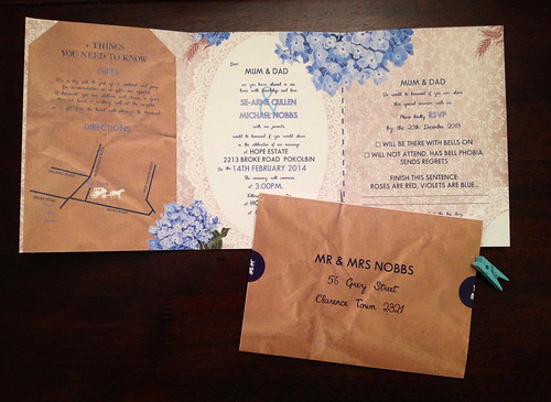 Nobbs wedding invitations.
