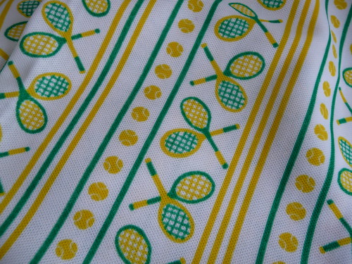 Retro Tennis Yellow & Green Fabric