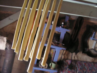 beeswax candles - mid process