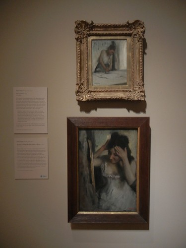 DSCN7783 _ The Laundress, 1873 (t), Woman Combing Her Hair Before a Mirror, c. 1877, Edgar Degas (1834-1917), Norton Simon Museum, July 2013