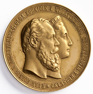 Medal on the silver wedding anniversary of King Charles and Queen Olga of Württemberg obverse